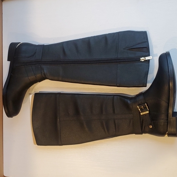 Kenneth Cole Black Faux Leather Wind Riding Boot 5 - Picture 3 of 8